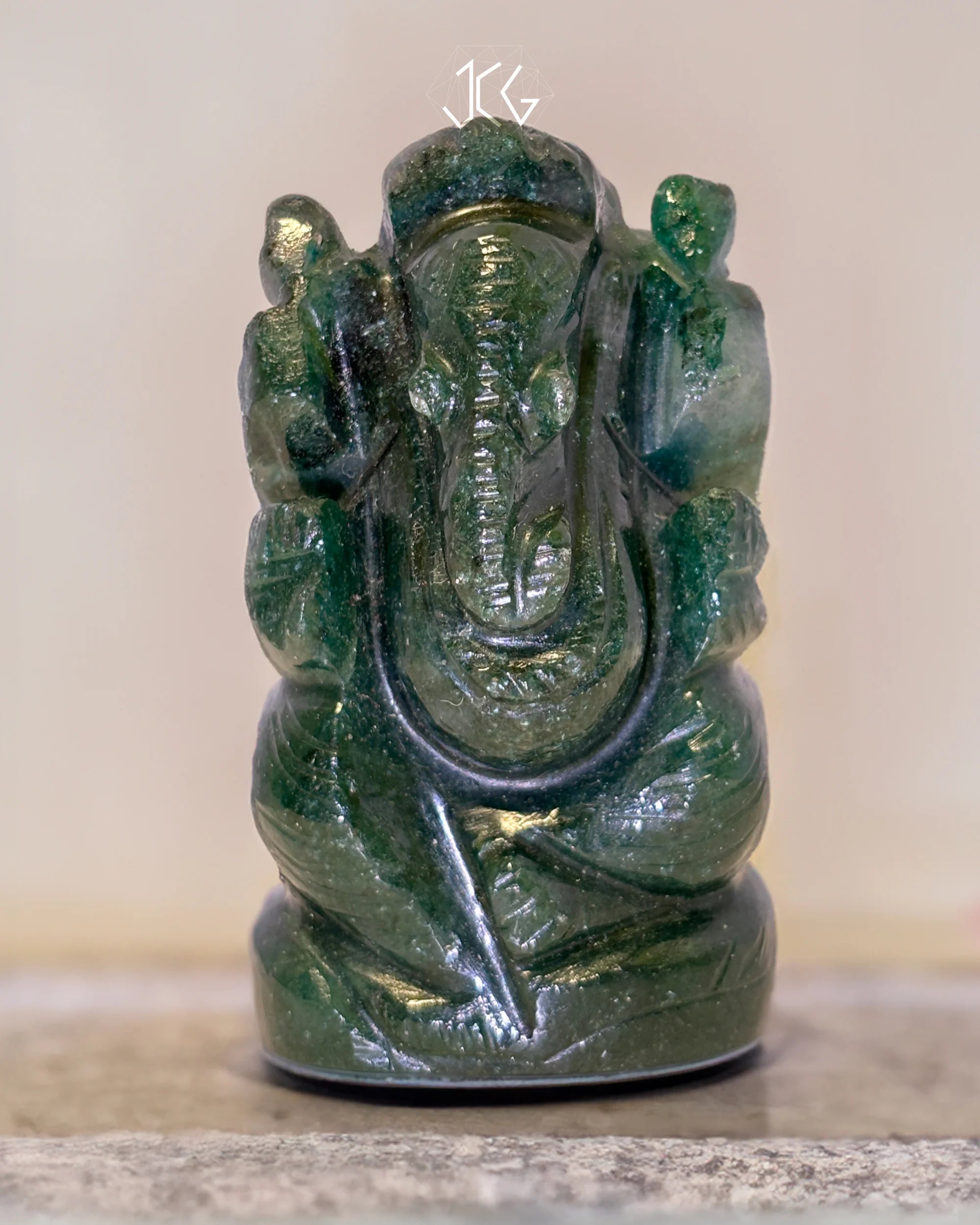 Green Jade Ganesha - Jaipur Crystal Gems