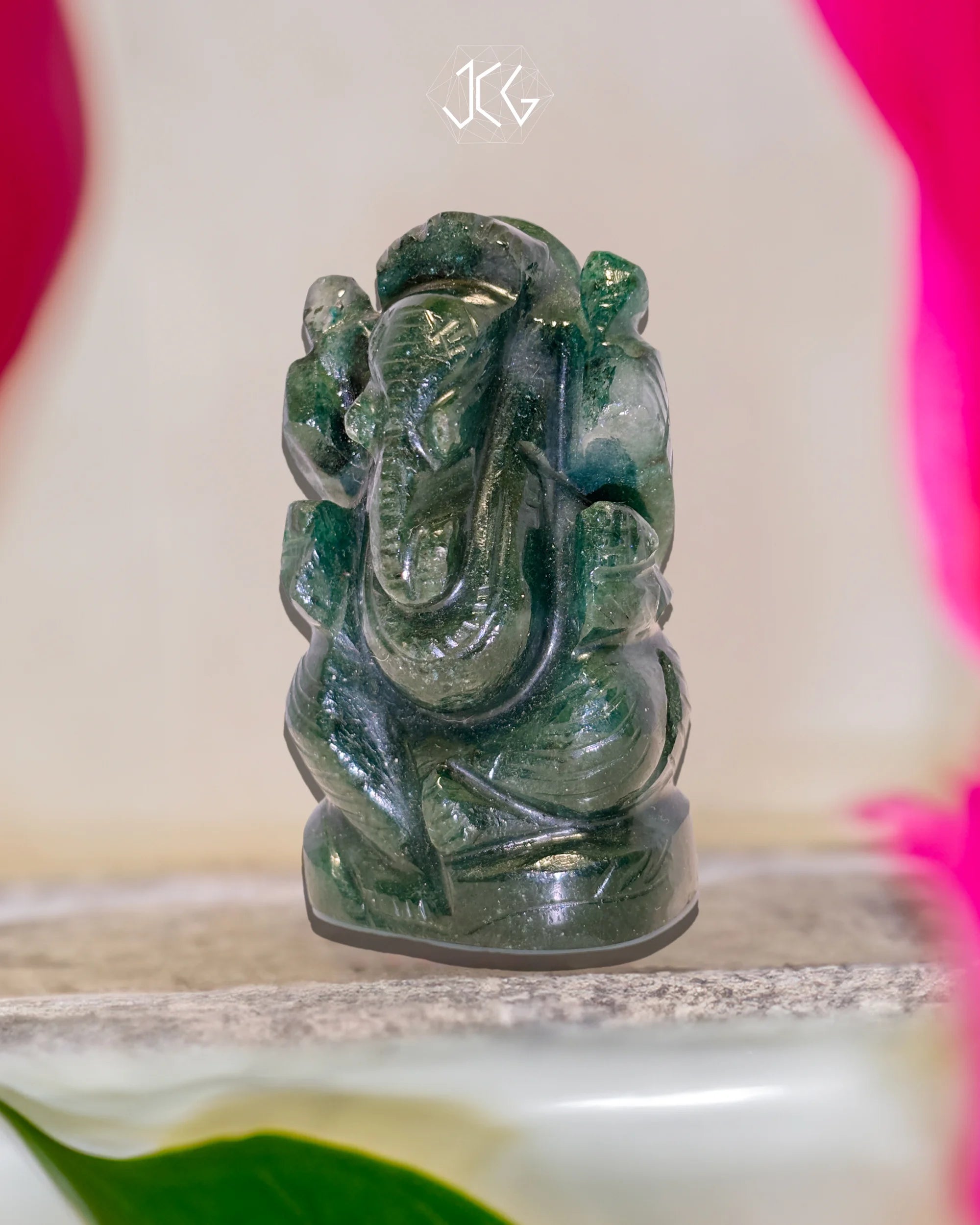 Green Jade Ganesha - Jaipur Crystal Gems