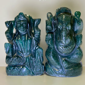 Jade Ganesha & Laxmi - Jaipur Crystal Gems