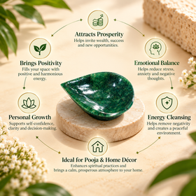 Natural Green Jade Crystal Diya (With Certificate)