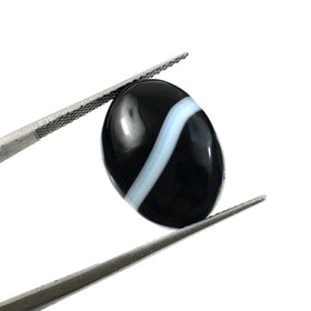 Natural Sulemani Hakik Black Agate Gemstone – 11.54 Carat (12.81 Ratti) (With Certificate)