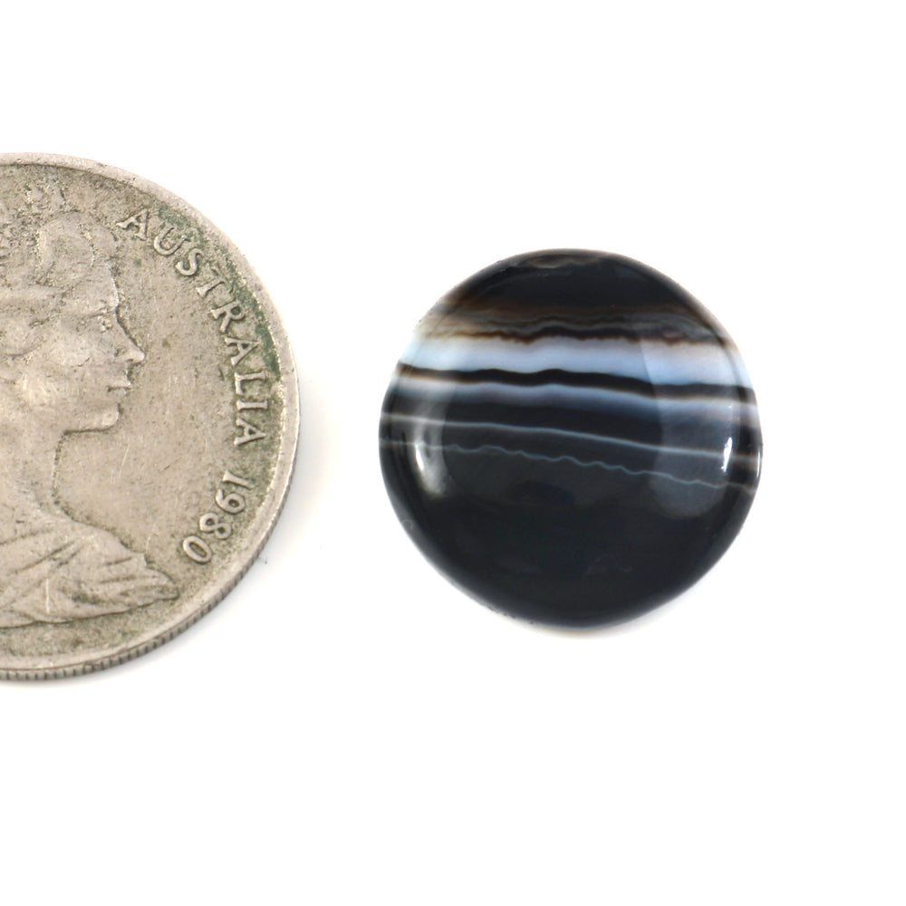 Natural Sulemani Hakik Black Agate Round Gemstone – 10.98 Carat (12.19 Ratti), 16.5 mm (With Certificate)