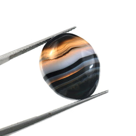 Natural Sulemani Hakik Black Agate Gemstone – 17.00 Carat (18.87 Ratti) (With Certificate)