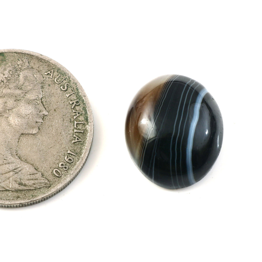 Natural Sulemani Hakik Black Agate Gemstone – 12.21 Carat (13.55 Ratti) (With Certificate)