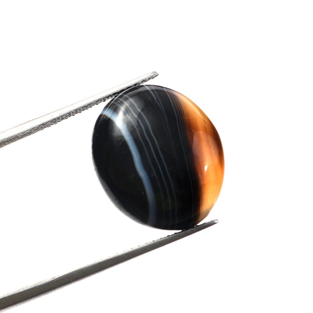 Natural Sulemani Hakik Black Agate Gemstone – 12.21 Carat (13.55 Ratti) (With Certificate)