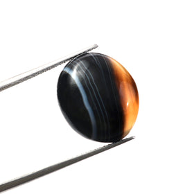 Natural Sulemani Hakik Black Agate Gemstone – 12.21 Carat (13.55 Ratti) (With Certificate)