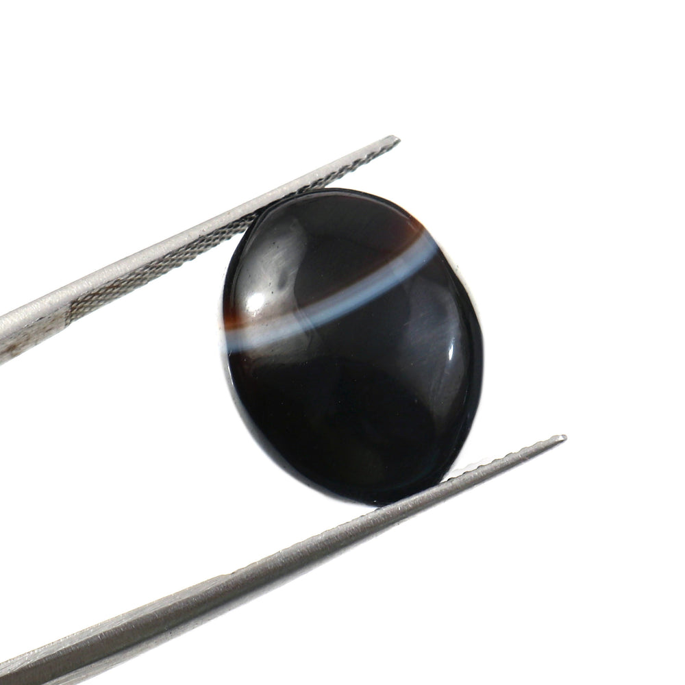 Natural Sulemani Hakik Black Agate Gemstone – 11.66 Carat (12.94 Ratti) (With Certificate)