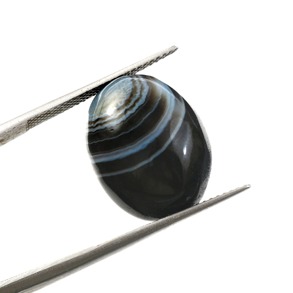 Natural Sulemani Hakik Black Agate Gemstone – 16.78 Carat (18.63 Ratti) (With Certificate)