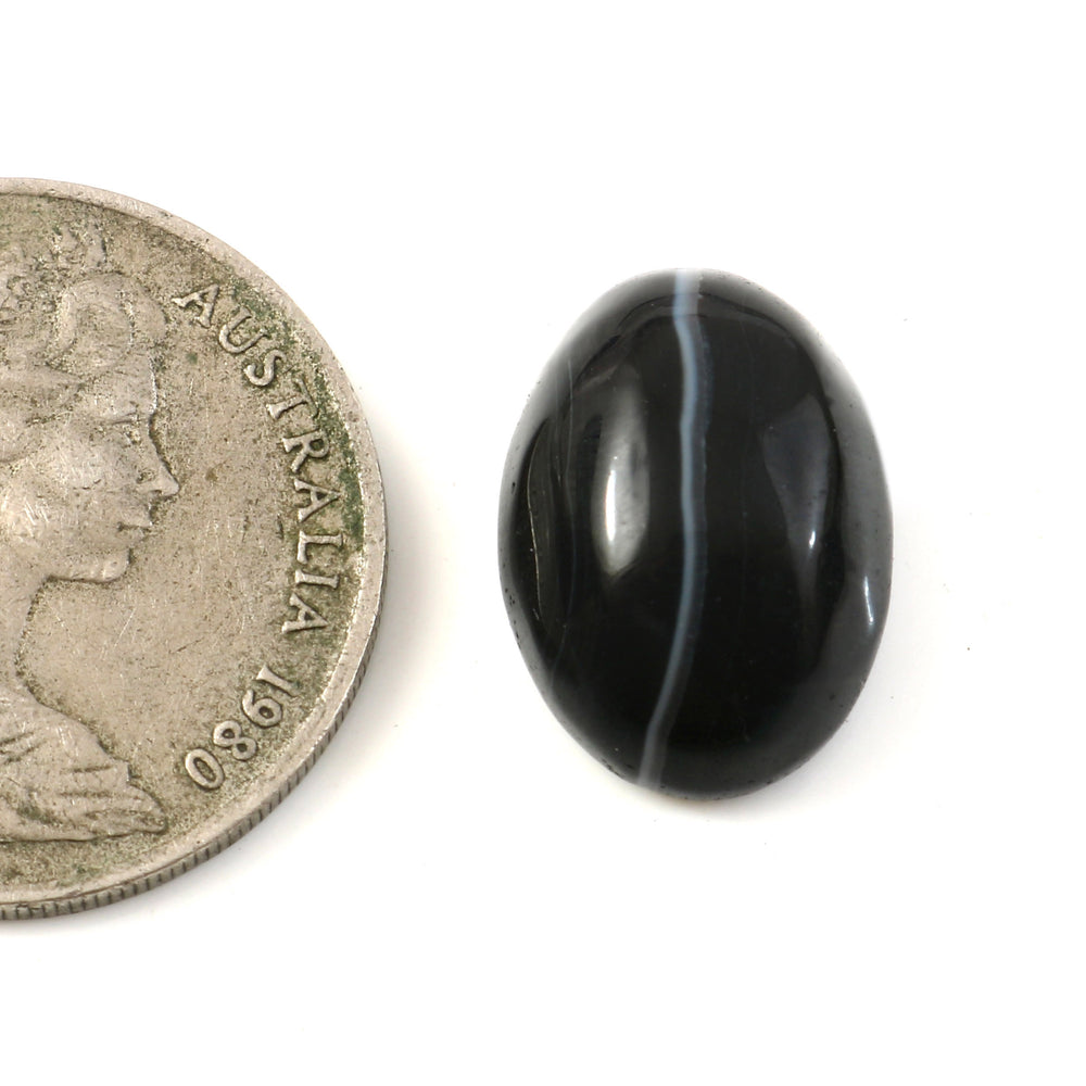 Natural Sulemani Hakik Black Agate Gemstone – 10.77 Carat (11.95 Ratti) (With Certificate)
