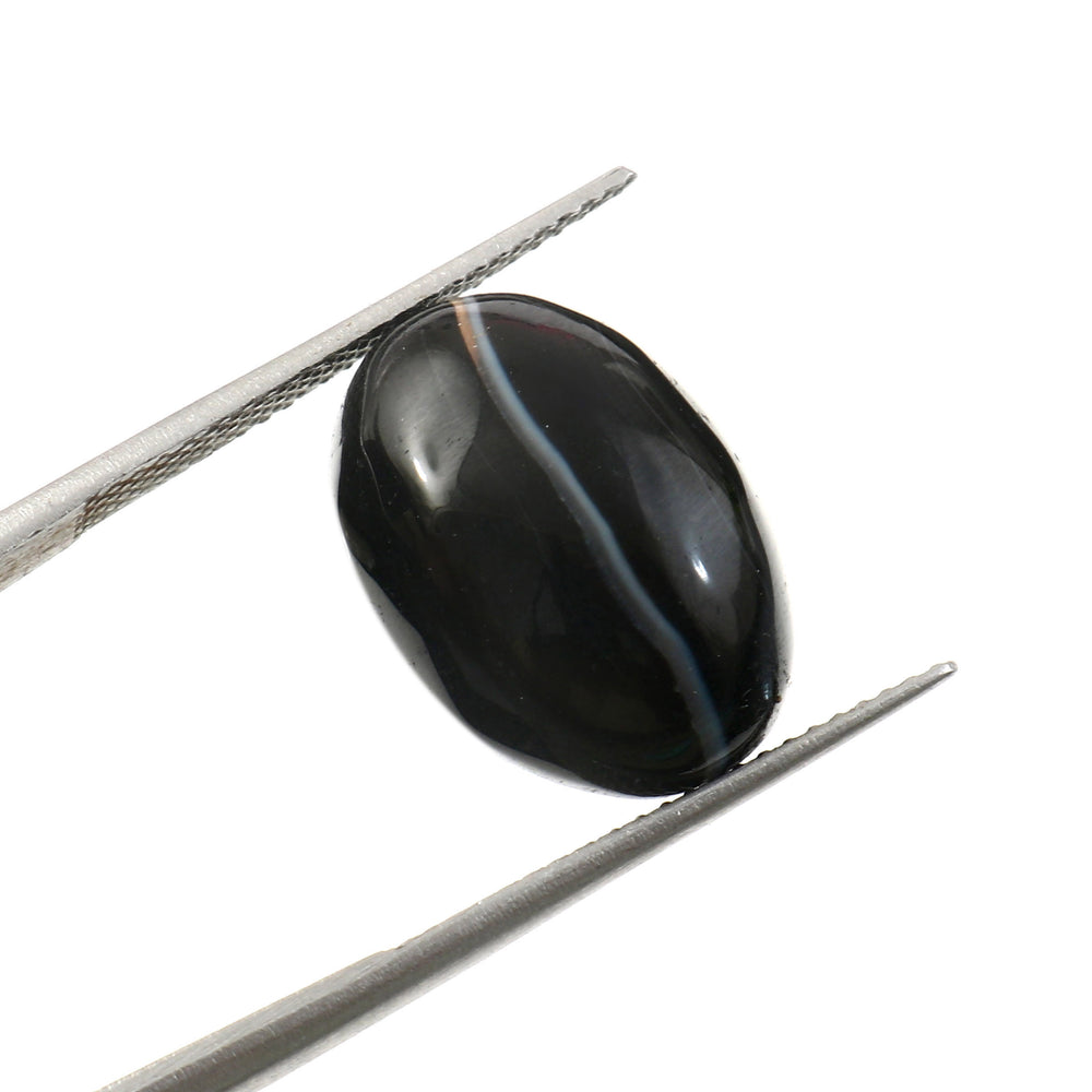 Natural Sulemani Hakik Black Agate Gemstone – 10.77 Carat (11.95 Ratti) (With Certificate)