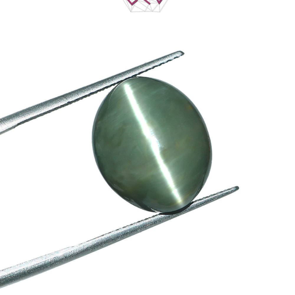 Natural Cat's Eye Lehsuniya Gemstone 11.85 Carat / 13.15 Ratti (With Certificate)