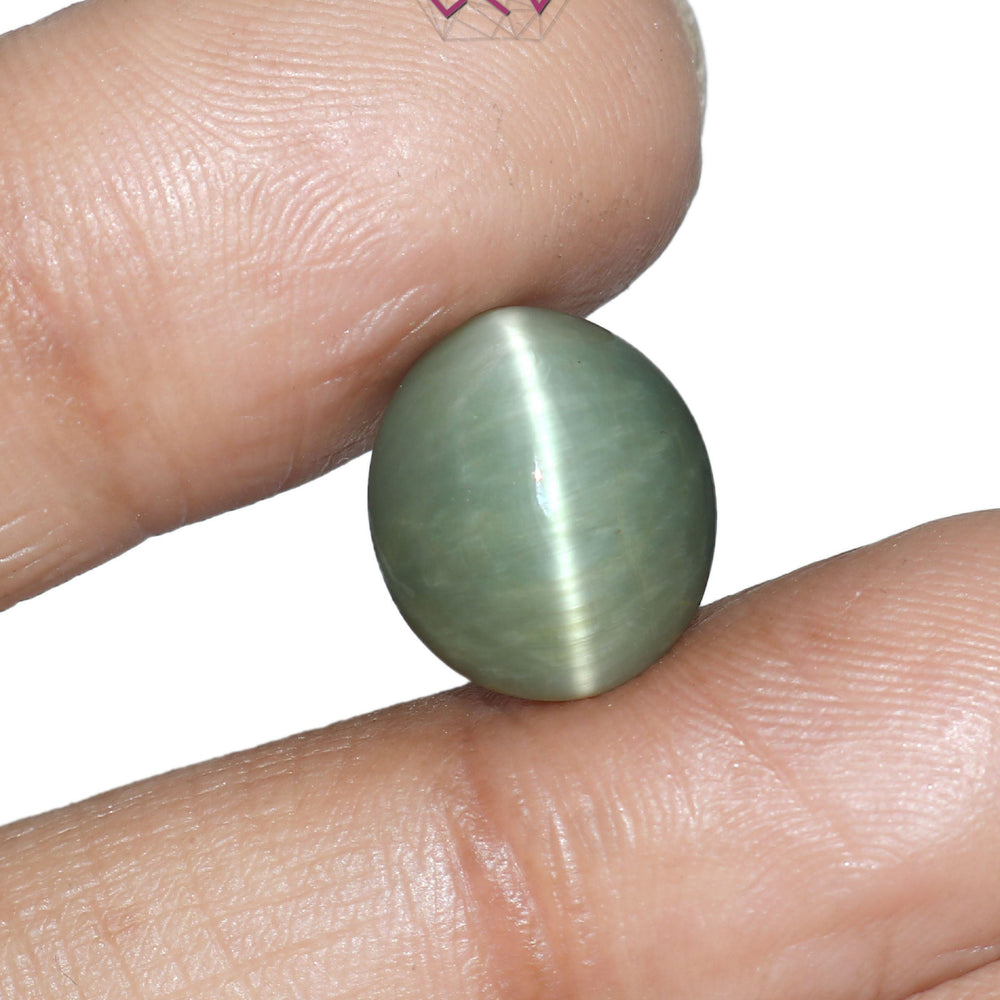Natural Cat's Eye Lehsuniya Gemstone 8.43 Carat / 9.36 Ratti (With Certificate)