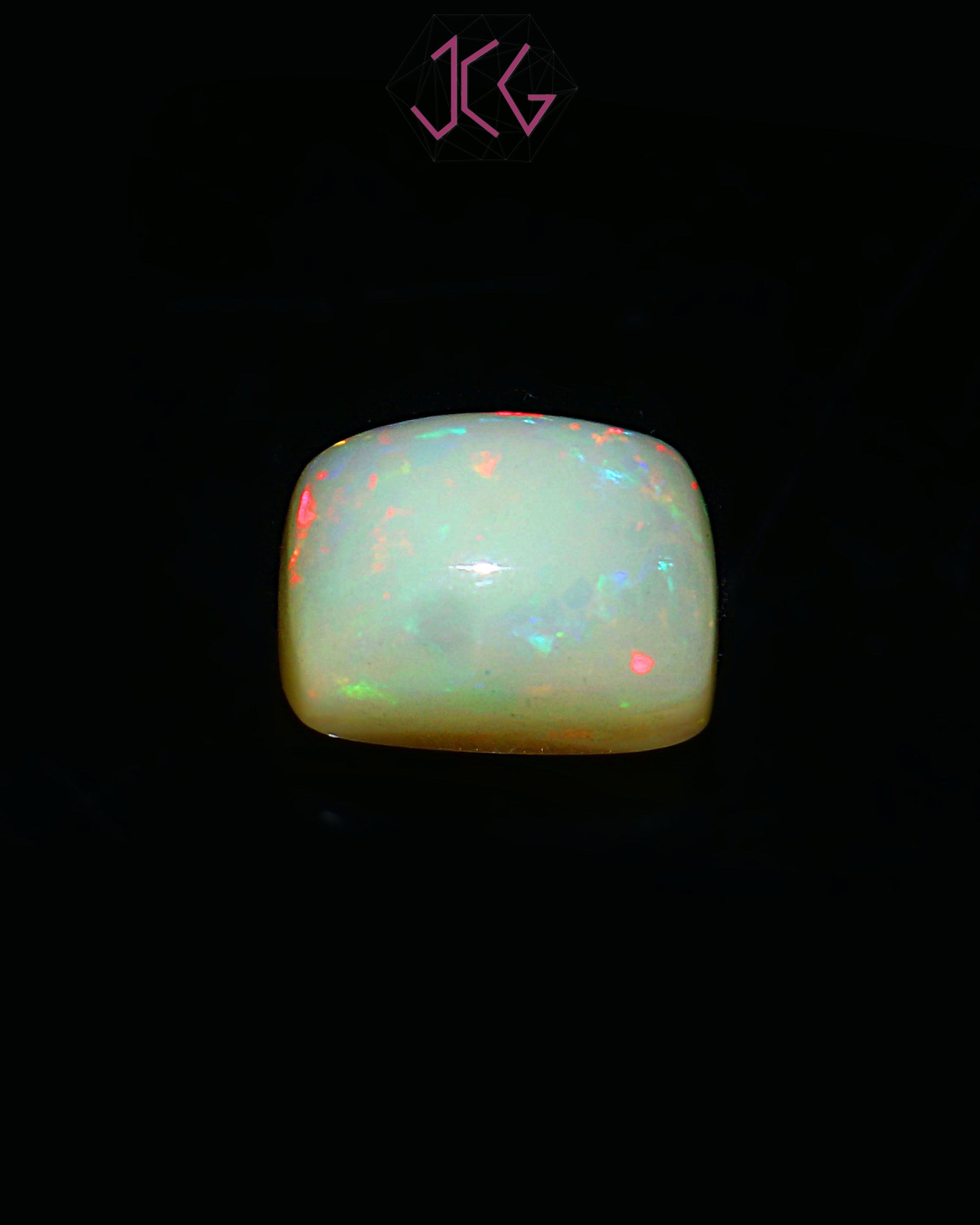 Natural Ethiopian Opal Rectangle Shape Stone 6.25 Carat / 7.85 Ratti (With Certificate)