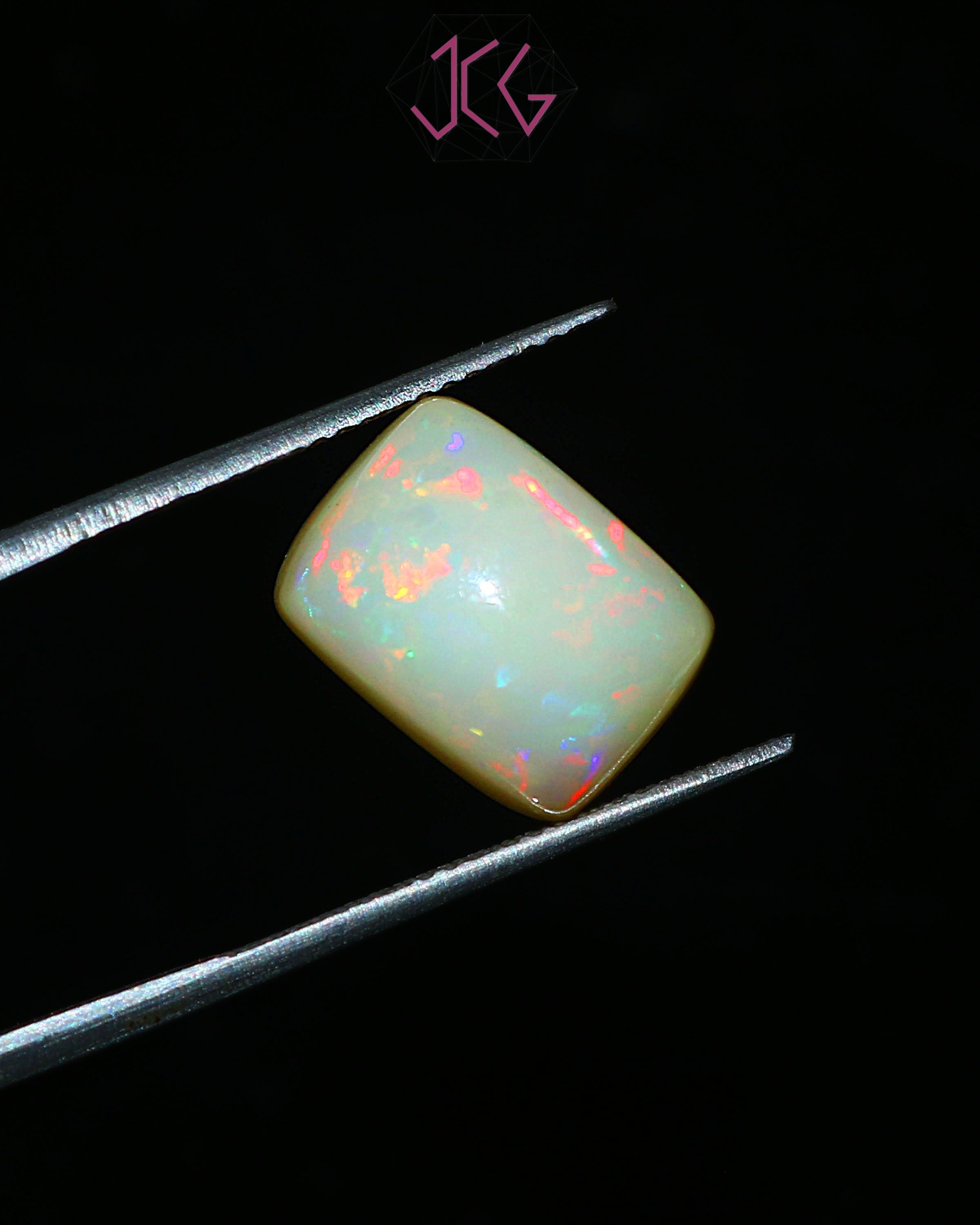 Natural Ethiopian Opal Rectangle Shape Stone 6.25 Carat / 7.85 Ratti (With Certificate)