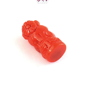 Natural Italian Coral Lord Ganesha Idol 9.90 Carat (With Certificate)