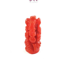 Natural Italian Coral Lord Ganesha Idol 5.10 Carat (With Certificate)