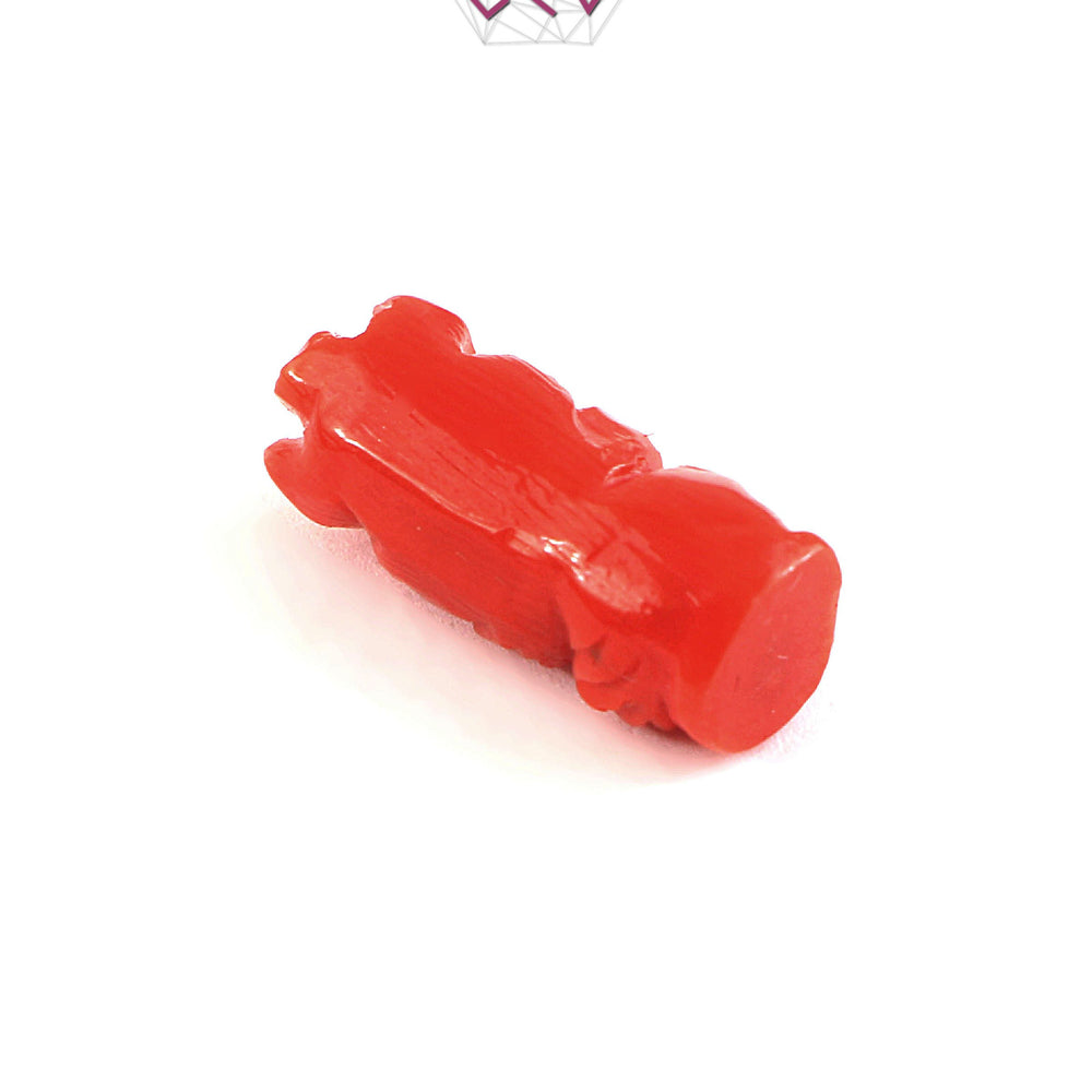 Natural Italian Coral Lord Ganesha Idol 5.10 Carat (With Certificate)