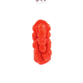 Natural Italian Coral Lord Ganesha Idol 5.15 Carat (With Certificate)