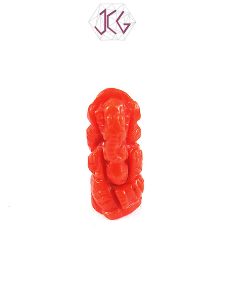 Natural Italian Coral Lord Ganesha Idol 5.15 Carat (With Certificate)