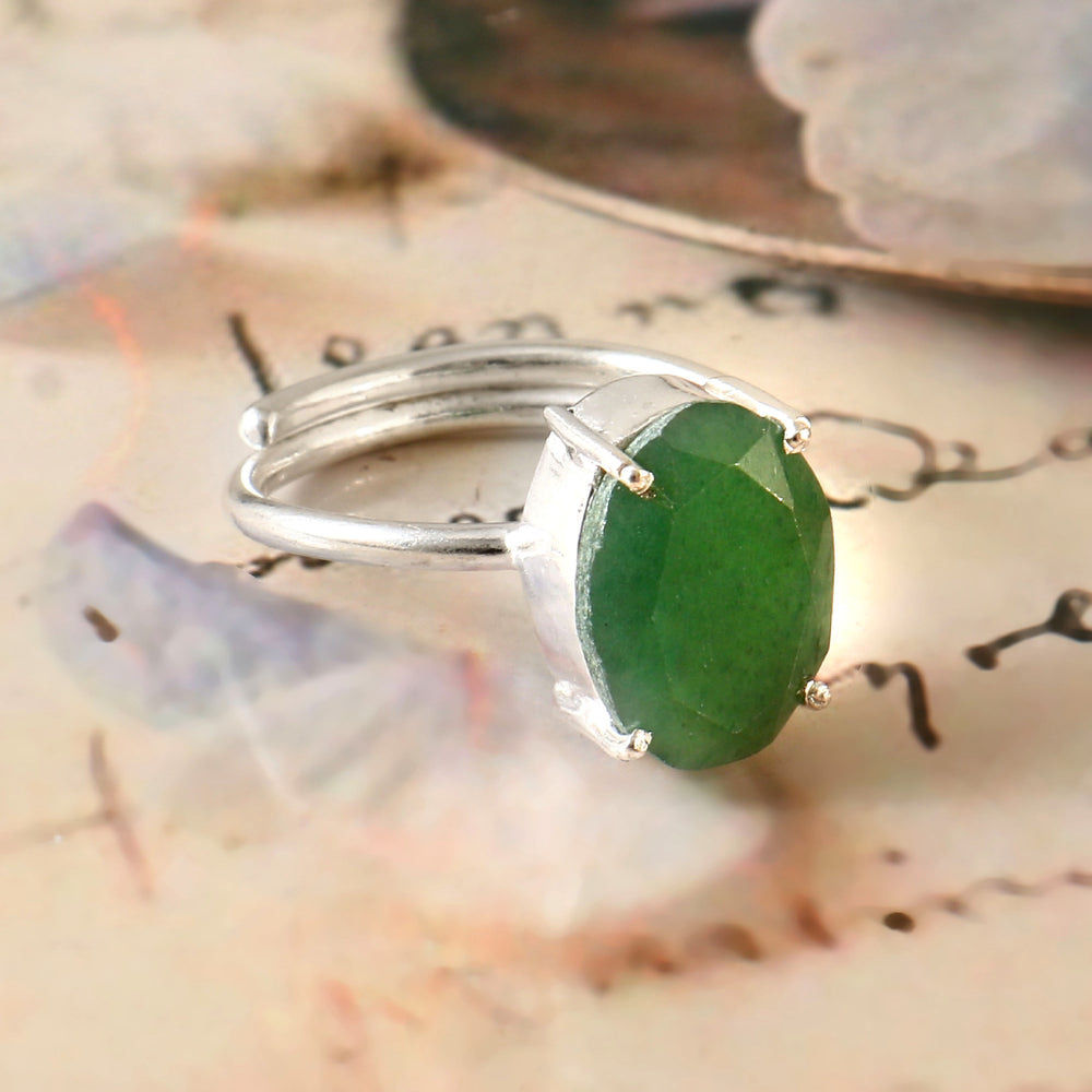 NATURAL GREEN JADE RING(With Certificate)