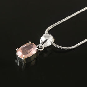 Natural Facited Rose quartz Pendant