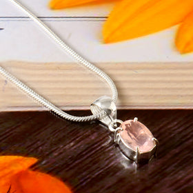 Natural Facited Rose quartz Pendant