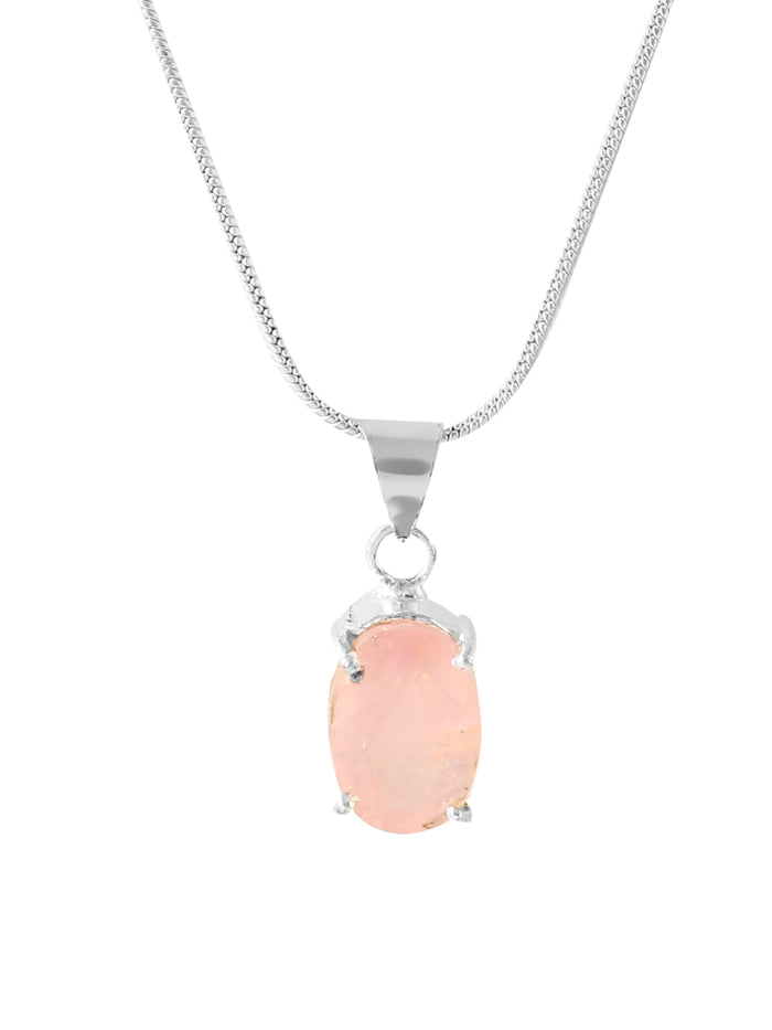 Natural Facited Rose quartz Pendant