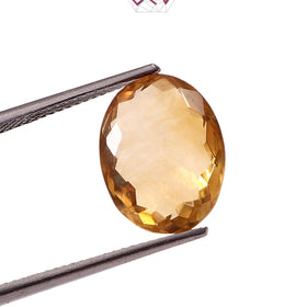 Natural Citrine (Yellow Topaz) Stone 5.60 Carat (With Certificate)