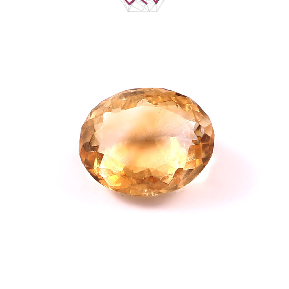 Natural Citrine (Yellow Topaz) Stone 6.10 Carat (With Certificate)