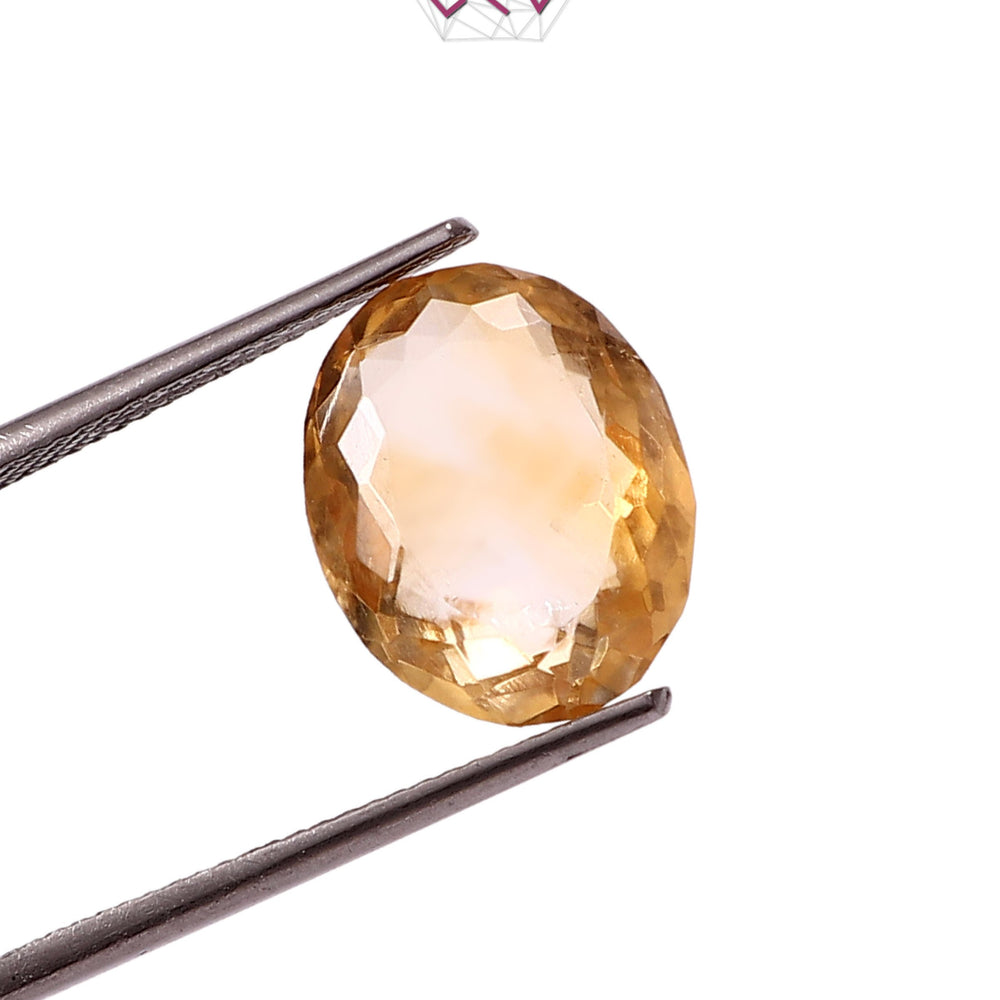 Natural Citrine (Yellow Topaz) Stone 6.10 Carat (With Certificate)