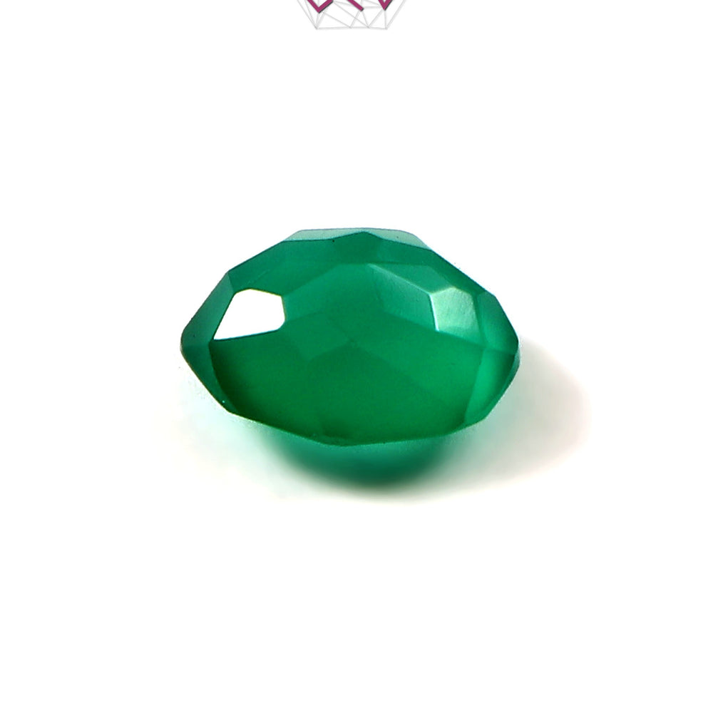 Natural Green Onyx Gemstone 6.58 Carat / 7.30 Ratti (With Certificate)