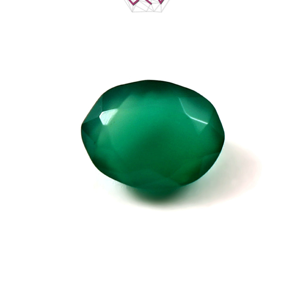 Natural Green Onyx Gemstone 6.38 Carat / 7.08 Ratti (With Certificate)