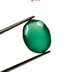 Natural Green Onyx Gemstone 6.38 Carat / 7.08 Ratti (With Certificate)