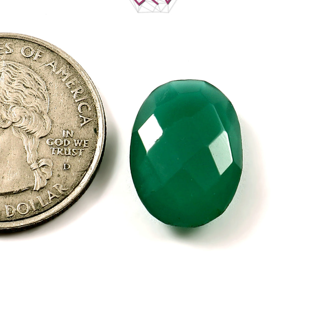 Natural Green Onyx Gemstone 9.11 Carat / 10.11 Ratti (With Certificate)