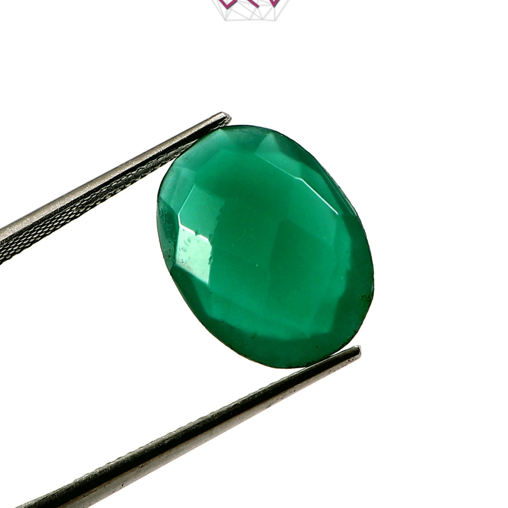 Natural Green Onyx Gemstone 9.11 Carat / 10.11 Ratti (With Certificate)