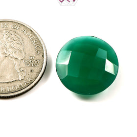 Natural Green Onyx Round Gemstone 11.92 Carat / 13.23 Ratti (With Certificate)