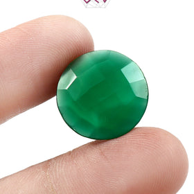 Natural Green Onyx Round Gemstone 11.92 Carat / 13.23 Ratti (With Certificate)