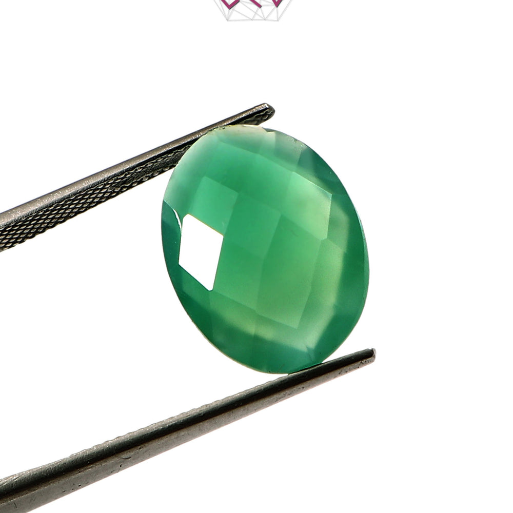Natural Green Onyx Gemstone 9.14 Carat / 10.15 Ratti (With Certificate)