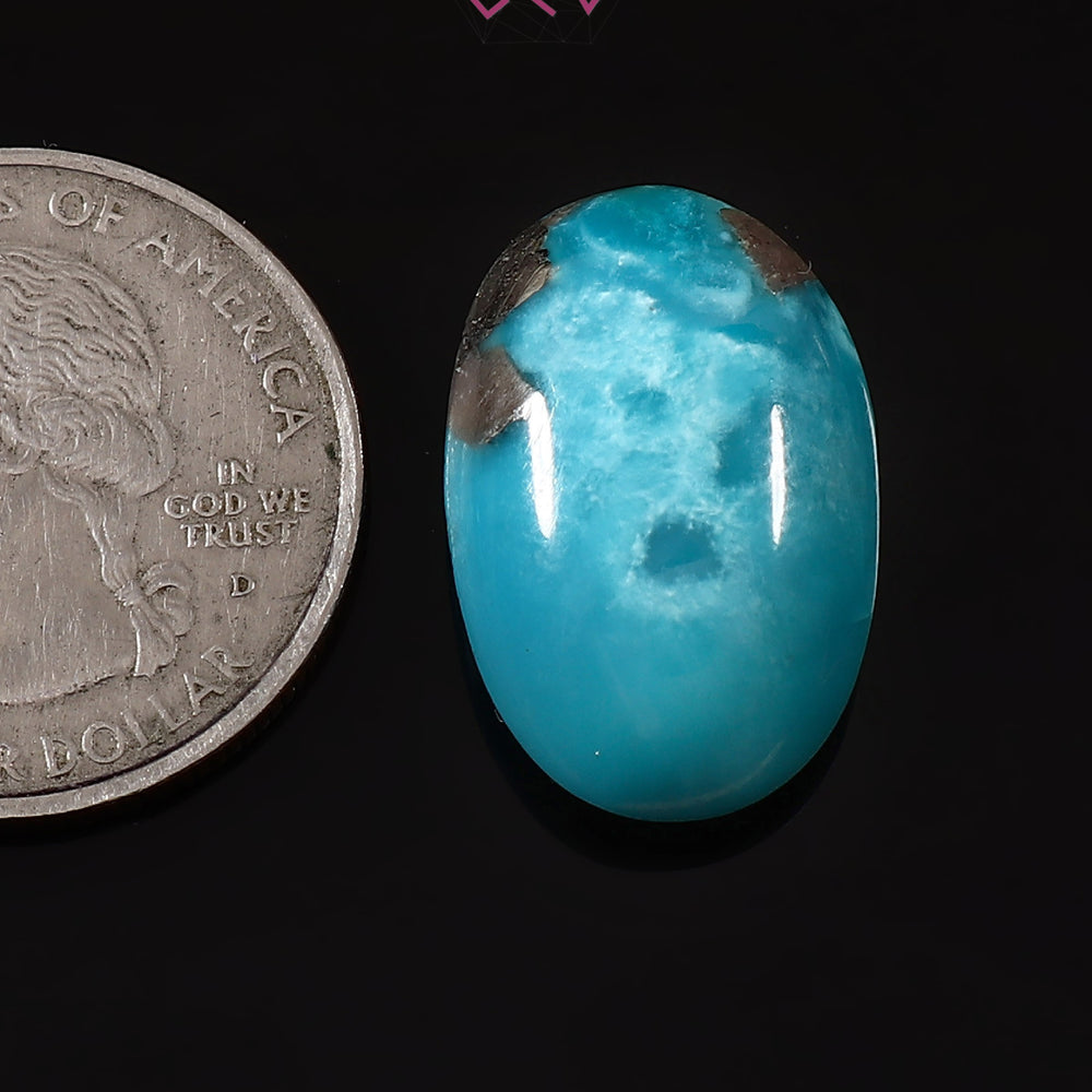 Natural Irani Turquoise (Nishapuri) Stone 16.70 Carat / 18.53 Ratti (With Certificate)