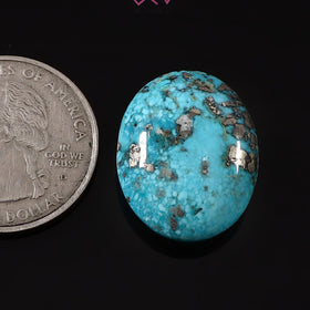 Natural Irani Turquoise (Nishapuri) Stone 28.05 Carat / 31.13 Ratti (With Certificate)