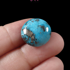 Natural Turquoise Firoza Round Gemstone 16.71 Carat / 18.55 Ratti (With Certificate)