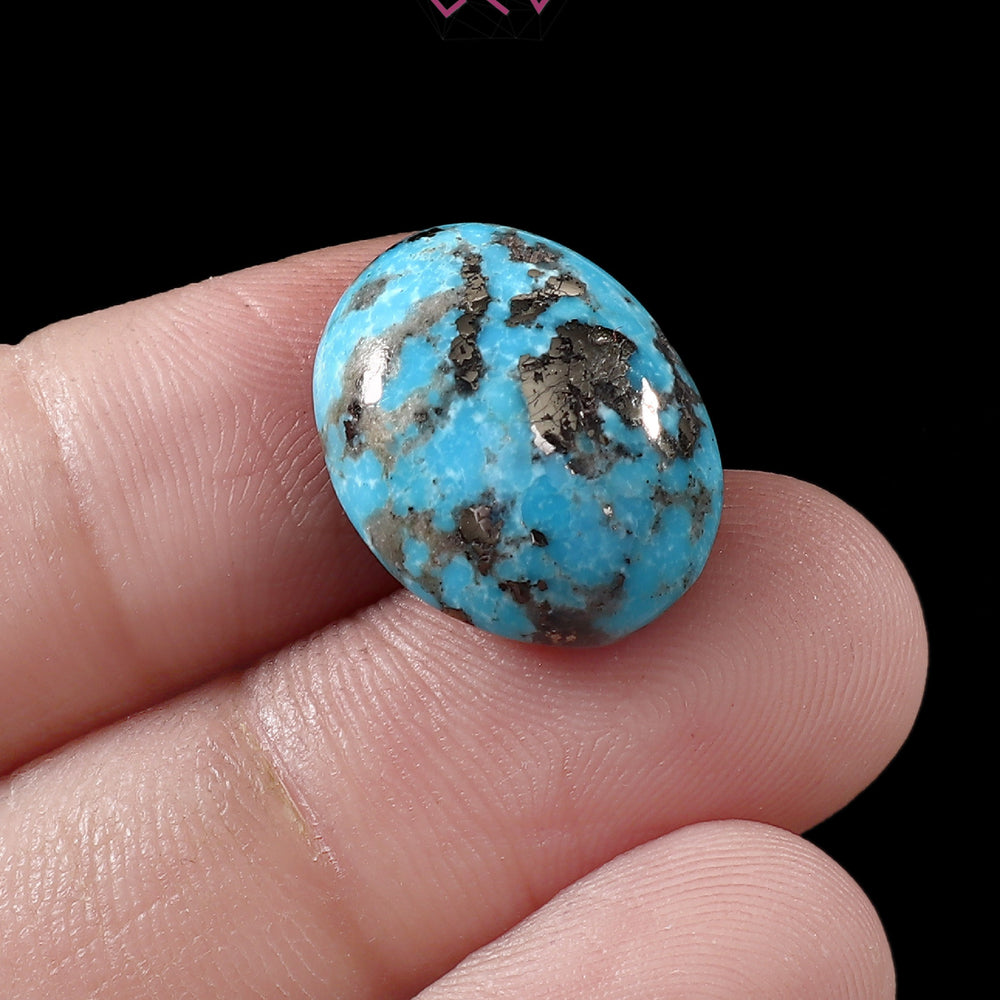 Natural Turquoise Firoza Gemstone 15.66 Carat / 17.38 Ratti (With Certificate)