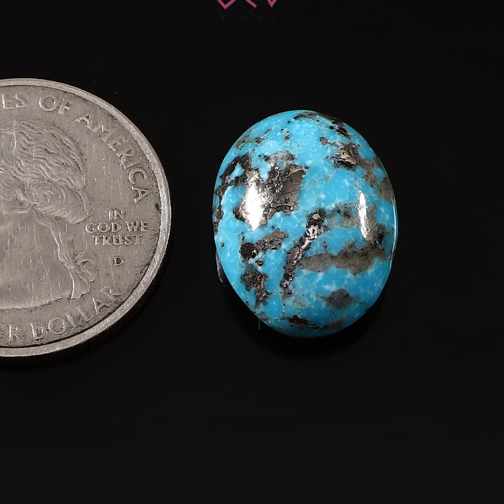 Natural Turquoise Firoza Gemstone 15.66 Carat / 17.38 Ratti (With Certificate)