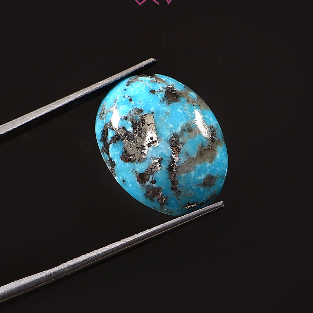 Natural Turquoise Firoza Gemstone 15.66 Carat / 17.38 Ratti (With Certificate)