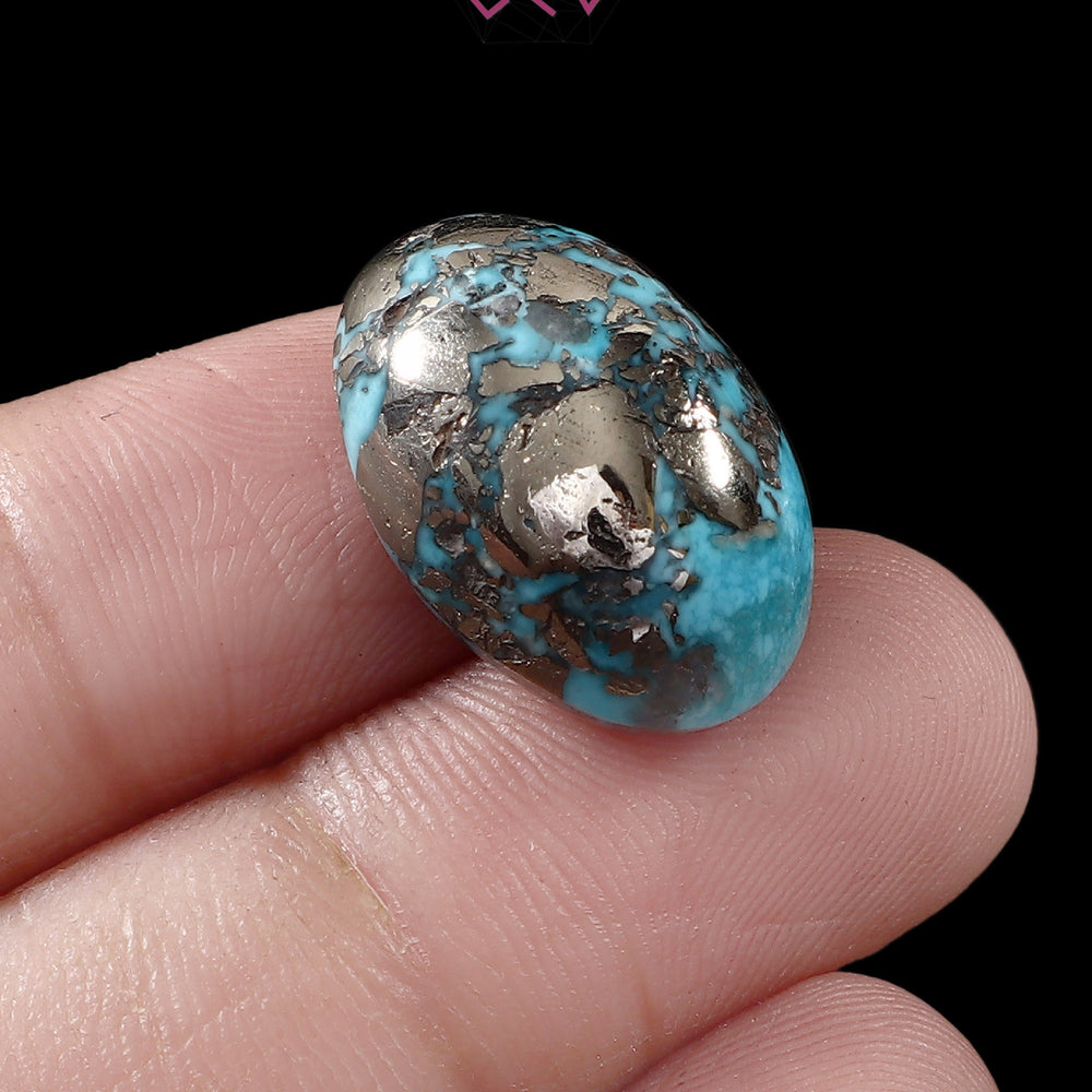 Natural Turquoise Firoza Gemstone 23.96 Carat / 26.60 Ratti (With Certificate)
