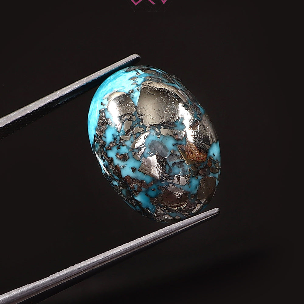Natural Turquoise Firoza Gemstone 23.96 Carat / 26.60 Ratti (With Certificate)
