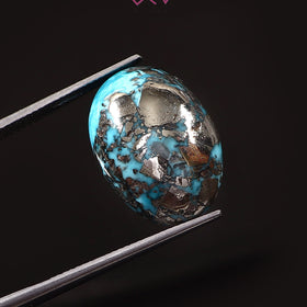 Natural Turquoise Firoza Gemstone 23.96 Carat / 26.60 Ratti (With Certificate)