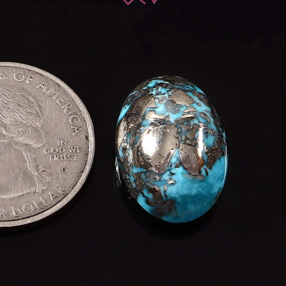Natural Turquoise Firoza Gemstone 23.96 Carat / 26.60 Ratti (With Certificate)