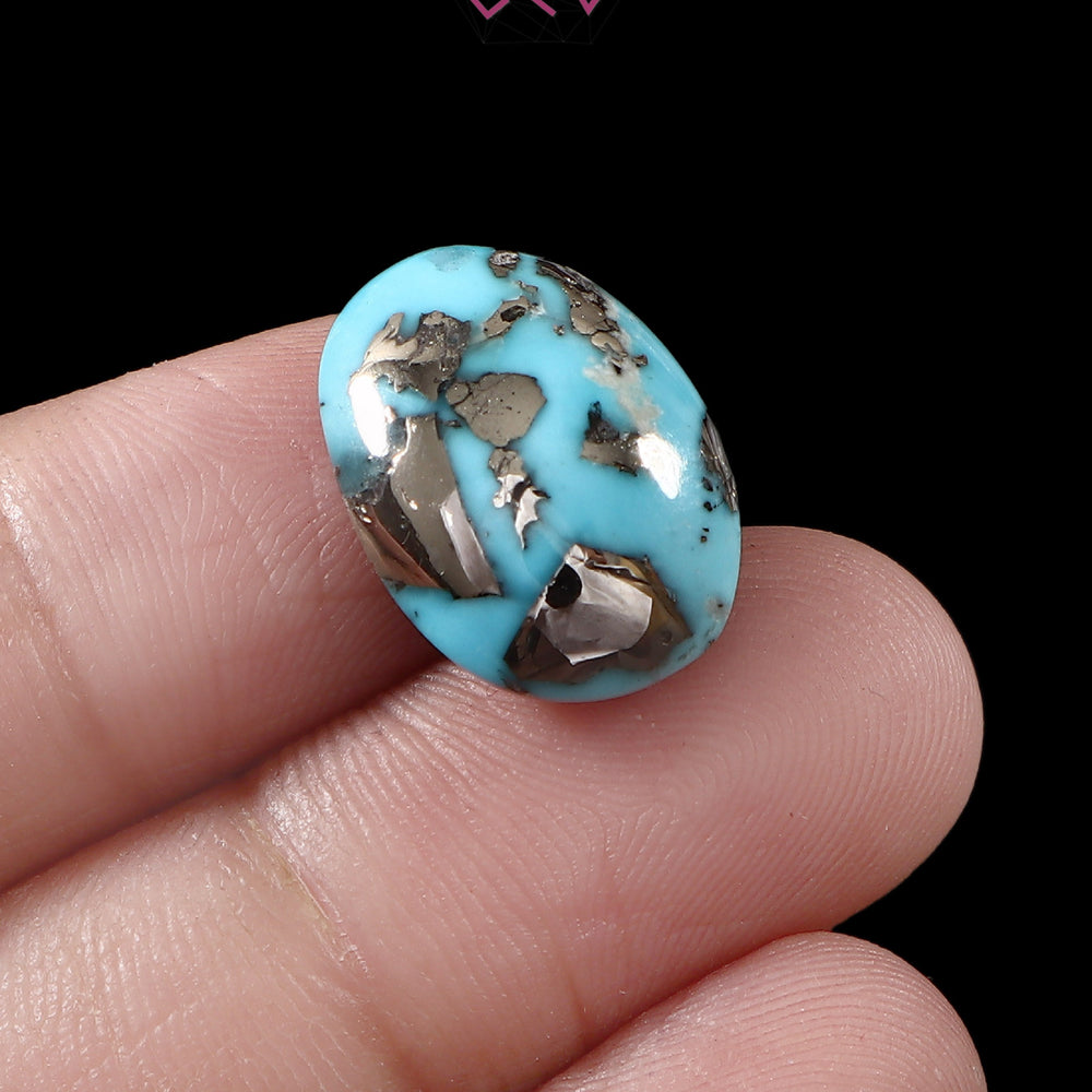 Natural Turquoise Firoza Gemstone 15.13 Carat / 16.79 Ratti (With Certificate)