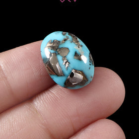 Natural Turquoise Firoza Gemstone 15.13 Carat / 16.79 Ratti (With Certificate)